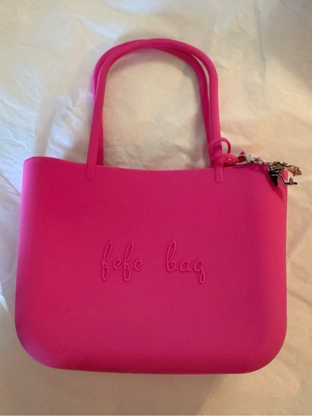 Women's Hot Pink Silicone small Tote Bag, great for the beach!